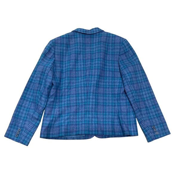 Vtg Pendleton Plaid Skirt Suit 9/10 100% Virgin Wool Blue USA Made Womens - Picture 3 of 6